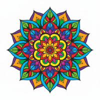 Buntes Mandala-Muster, florales Muster – BG26-0279