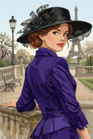 Dame im lila Kostüm (Gobelin) in Paris