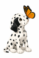 Welpe und Schmetterling
