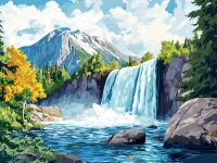 Wasserfall am Fuß des Berges – DL24-009