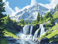 Wasserfall in den Alpen – DL24-024