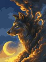 Wolf bei Vollmond