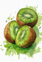 Frische Kiwi im Gobelin-Stil