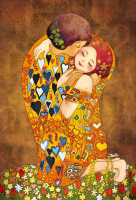 Klimt-Replika im Kinderstil