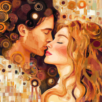 Klimt-Stil: Kuss-Variationen