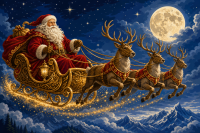 Der Schlitten des Nikolaus im Mondlicht