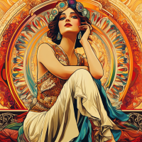 Mucha-Stil: Selbstbewusstsein