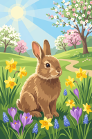 Hasenfrühlingslandschaft