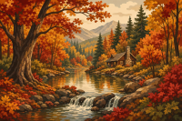 Herbstlicher Waldschutz