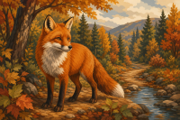 Fuchs im herbstlichen Wald