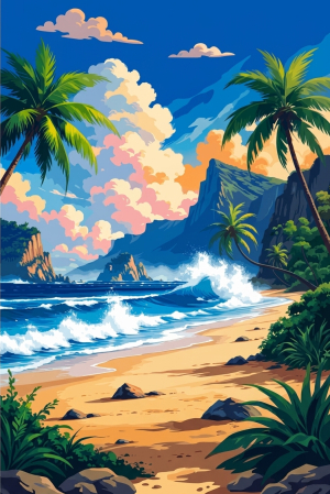Tropische Strandlandschaft – BG26-0568